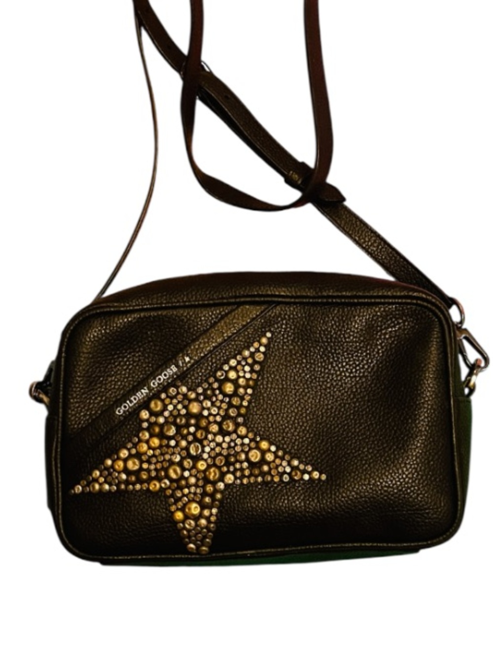 Golden Goose Black Leather Zip pouch crossbody